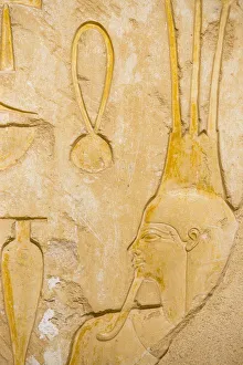 Egypt, Luxor, West Bank, Deir Al Bahri, Reliefs in the Lower chapel of Anubis
