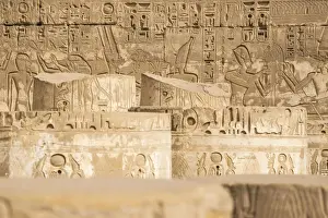 Egypt, Luxor, West Bank, The temple of Ramesses 111 at Medinet Habu, Hypostyle Hall