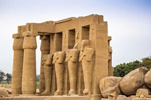 Images Dated 13th June 2017: Egypt, Luxor, West Bank, the Temple of Ramessess 11 known as The Ramesseum, Fallen