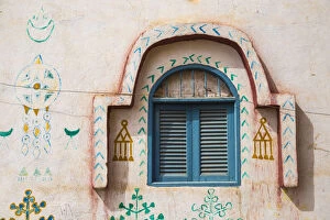 Shutters Gallery: Egypt, Upper Egypt, Aswan, Blue window shutters on house in Nubian village on Elephantine