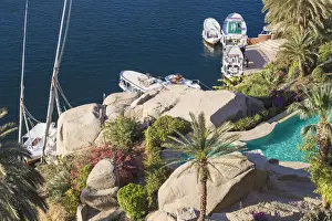 Egypt, Upper Egypt, Aswan, Swimming pool at the Sofitel Legend Old Cataract hotel