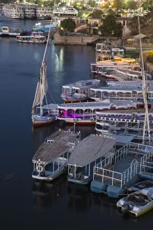 Egypt, Upper Egypt, Aswan, View of Aswan and River Nile