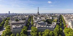 7th Arrondissement Prints: Eiffel Tower from the Arc de Triomphe, Paris, France