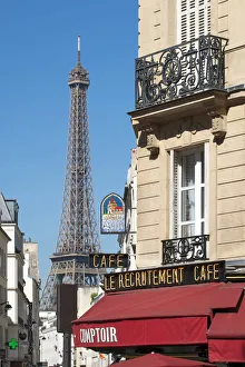 7th Arrondissement Prints: Eiffel Tower seen from Rue Saint-Dominique, Paris, France