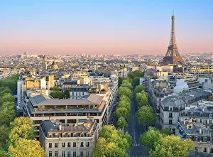 Paris Prints: Eiffel Tower and skyline of Paris, Paris, France