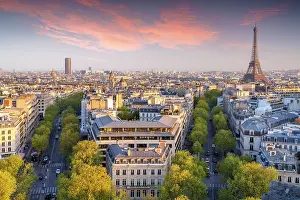 Paris Prints: Eiffel Tower and skyline of Paris, Paris, France