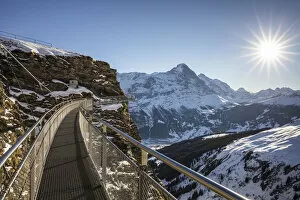 Images Dated 31st January 2022: Eiger mountain & Grindelwald First, Grindelwald, Jungfrau Region, Berner Oberland, Switzerland