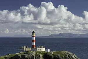 Blue Sky Gallery: Eilean Glas Lighthouse looking over the Little Minch towards the Isle of Skye
