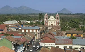 Images Dated 8th July 2008: El Calvario Church, Leon (Telica and Cerro Negro volcanoes in the background), Nicaragua