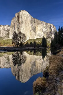 El Capitan Reflecting in Merced River, Yosemite National Park, California, USA