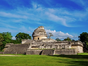 Cylindrical Prints: El Caracol Observatory, Chichen Itza, Yucatan State, Mexico