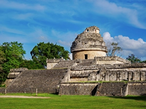 Cylindrical Prints: El Caracol Observatory, Chichen Itza, Yucatan State, Mexico