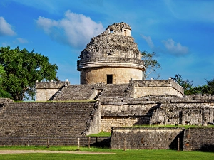 Cylindrical Prints: El Caracol Observatory, Chichen Itza, Yucatan State, Mexico
