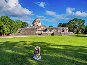 Cylindrical Prints: El Caracol Observatory, Chichen Itza, Yucatan State, Mexico