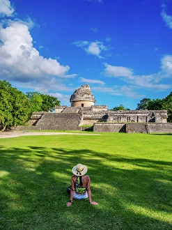 Cylindrical Prints: El Caracol Observatory, Chichen Itza, Yucatan State, Mexico