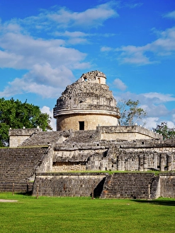 Cylindrical Prints: El Caracol Observatory, Chichen Itza, Yucatan State, Mexico