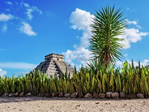 Great City Prints: El Castillo or Temple of Kukulcan, low angle view, Chichen Itza, Yucatan State, Mexico