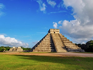 Great City Prints: El Castillo or Temple of Kukulcan at sunset, Chichen Itza, Yucatan State, Mexico