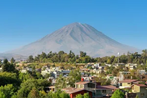 Republica Del Peru Prints: El Misti volcano rising above the white city of Arequipa