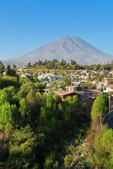 Republica Del Peru Prints: El Misti volcano rising above the white city of Arequipa