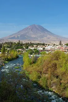 La Ciudad Blanca Prints: El Misti volcano rising above the white city of Arequipa and Chili River