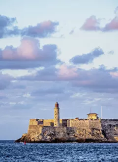Images Dated 16th January 2020: El Morro Castle and Lighthouse at sunset, Havana, La Habana Province, Cuba