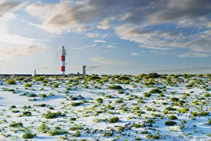 El Toston lighthouse in between desert and ocean, El Cotillo, La Oliva, Fuerteventura