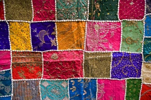 Rugs Prints: Elaborate rugs for sale in Jaiselmeer market, Rajasthan, India