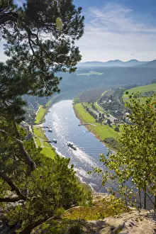Elbe River at Bastei, Saxon Switzerland National Park, Saxony, Germany