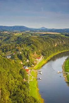 Elbe River at Bastei, Saxon Switzerland National Park, Saxony, Germany