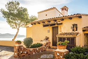 Noble Prints: Elegant villa on the bay of Cala Fornells, Mallorca, Balearic Islands, Spain