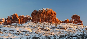 Composite Image Prints: Elephant Butte in evening light with fresh snow, Arches National Park, Utah, USA