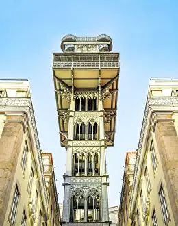 Alfama Prints: Elevador de Santa Justa, Baixa, historic center Lisbon, Portugal