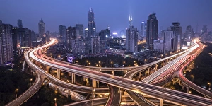Motorway Prints: Elevated highway in the centre of Shanghai, China