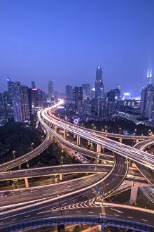 Images Dated 14th November 2016: Elevated highway in the centre of Shanghai, China