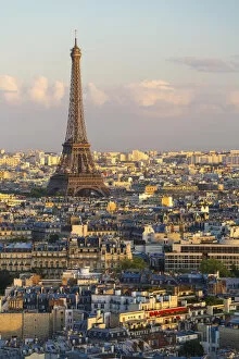 Images Dated 16th December 2015: Elevated view over the city with the Eiffel Tower in the distance, Paris, France, Europe