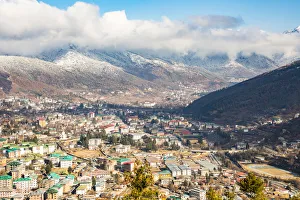 Elevated view of the city of Thimphu, Bhutan