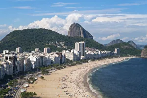 Cablecar Prints: Elevated view of Copacabana beach, Rio de Janeiro, Brazil, South America