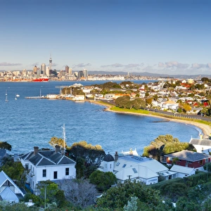 Elevated View Over Devenport towards Central Business District, Auckland, New Zealand