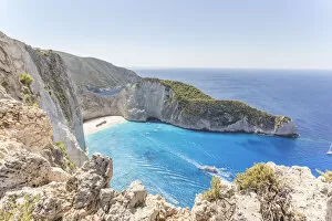 Images Dated 22nd April 2016: Elevated view of famous shipwreck beach. Zakynthos, Greek Islands, Greece