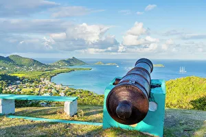 Elevated view over Hillsborough, Carriacou Island, Grenada, Caribbean