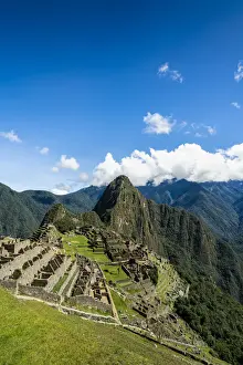 Cusco Province Prints: Elevated view of historic Incan Machu Picchu on mountain in Andes, Cuzco Region, Peru