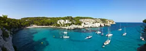 Images Dated 23rd November 2011: Elevated view over the idyllic bay / beach of Cala Macarelleta, Menorca, Balearic Islands