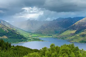 Loch Dubhthaich Prints: Elevated view of Kintail mountains and Loch Duich from Ratagan Pass