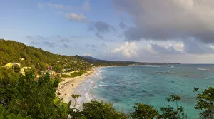 Images Dated 25th September 2012: Elevated view over Long Bay at sunrise, Portland Parish, Jamaica, Caribbean