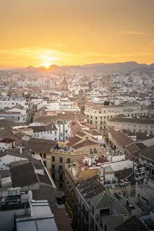 Images Dated 19th June 2020: Elevated view of Malaga old town, Andalusia, Spain