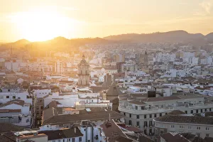 Elevated view of Malaga old town, Andalusia, Spain