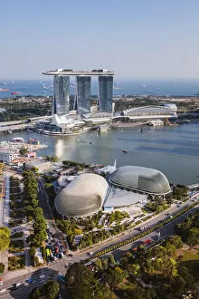 Images Dated 31st October 2018: Elevated view of Marina Bay Sands at daytime, Singapore