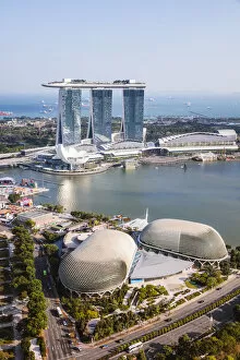 Images Dated 31st October 2018: Elevated view of Marina Bay Sands at daytime, Singapore