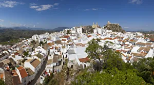 The White Villages Prints: Elevated view over Olvera, Cadiz Province, Andalusia, Spain